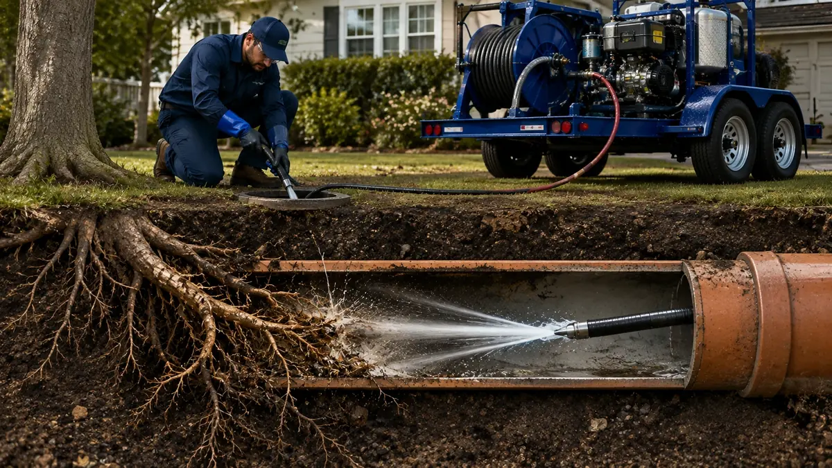 Tree Root Removal with Hydro Jetting in Sherman Oaks